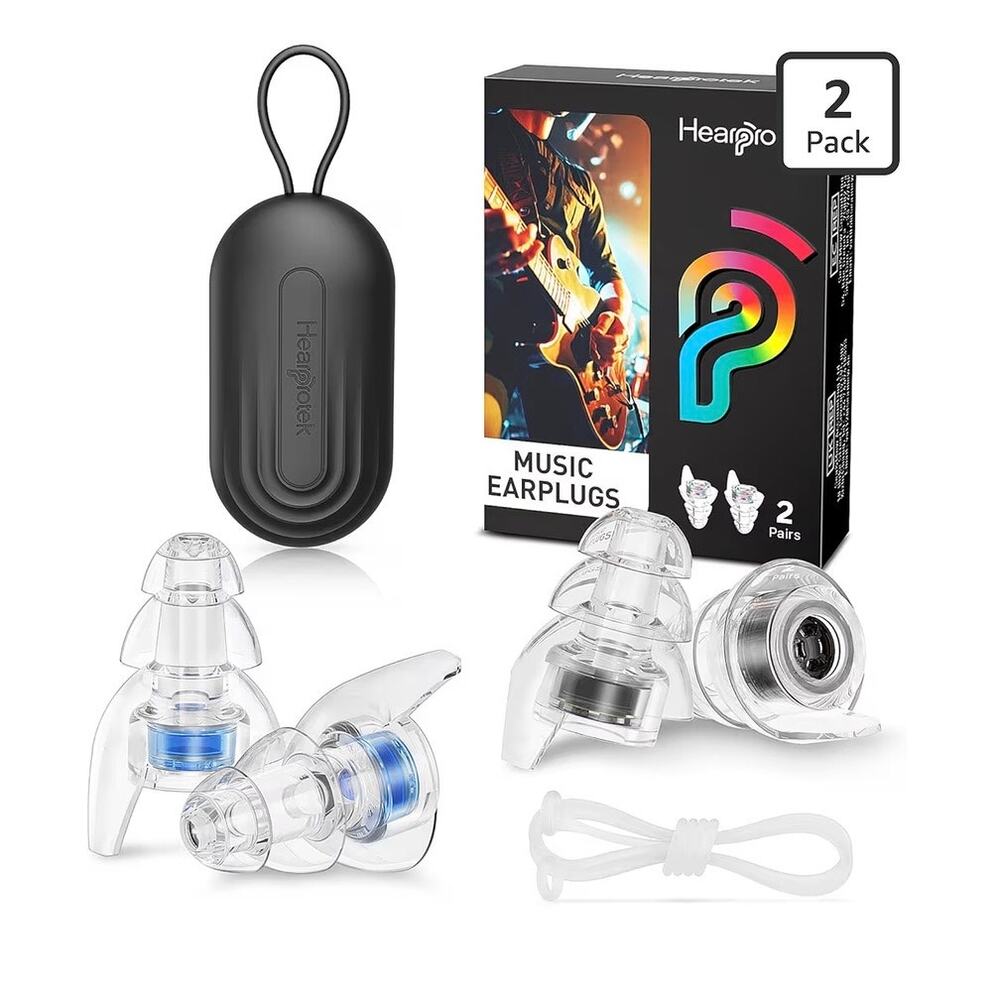 Hearprotek Concert Ear Plugs 2 Pairs Reusable Fidelity Musician Ear Plugs (C14)